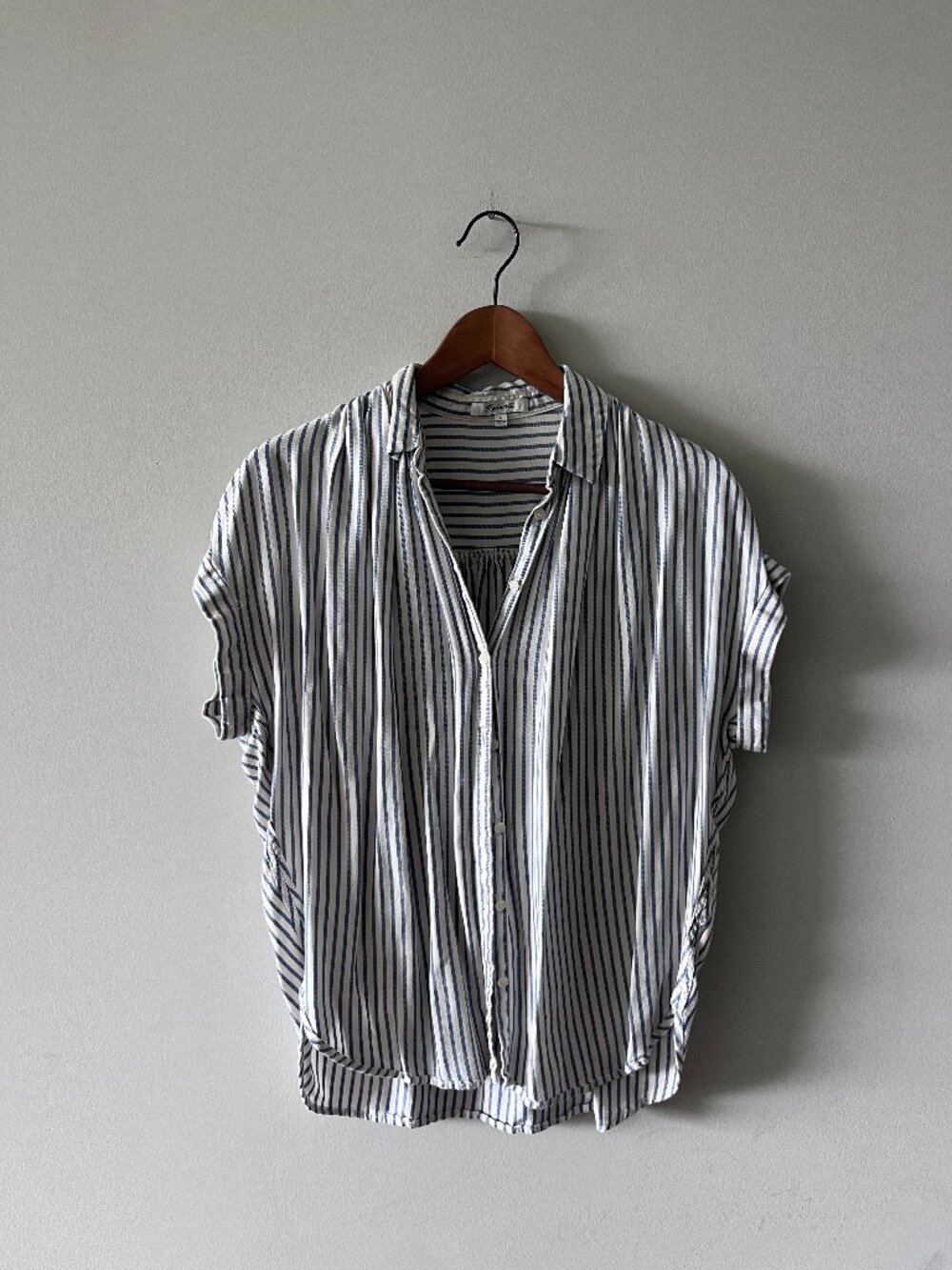 Madewell Blue and White Striped Blouse - S